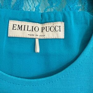 Emilio Pucci Turquoise Lace trim dress in as new condition